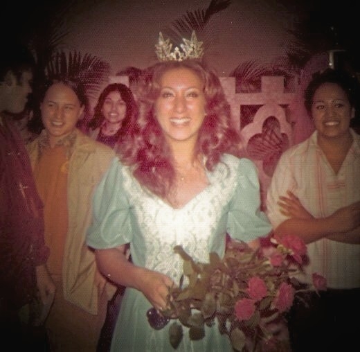 Yolanda (Lueder) Manutai as BYU-H Homecoming Queen in 1976
*Alamoni>Liva>Melita>Yolanda (Landy)