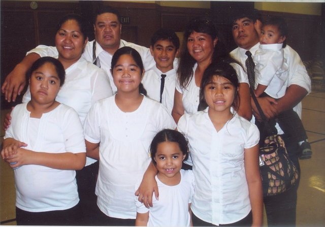 Lena Tuala[Siufanua] and sister Cher Watanabe with family. Lenas husband Sefa,daughters Teila,Talia, and Masako.  Chers sons Jase and Jayden. Also in the middle Jrue and Sachiko [Leas children]. 2008